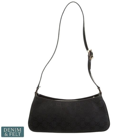 Gucci Black GG Monogram Mini Shoulder Bag with Patent Leather Trim, Vintage - Picture 2 of 16